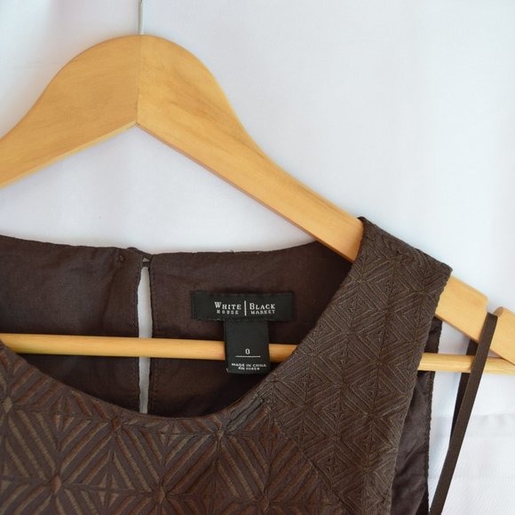 WHBM Espresso Textured Sleeveless A-Line Dress - Picture 6 of 9